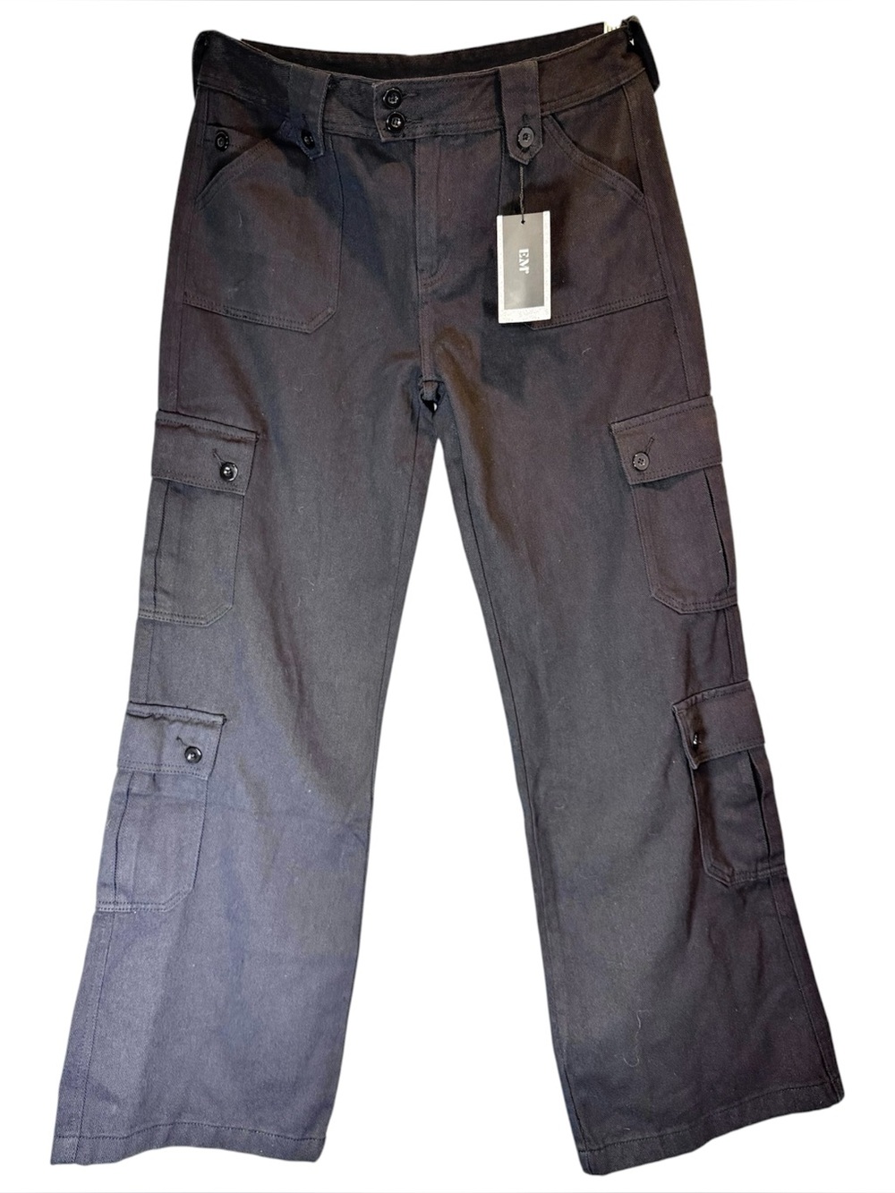 EW Pants Mens Large Black Cargo Work Utility 35x32 New With Tags Cotton Blend
